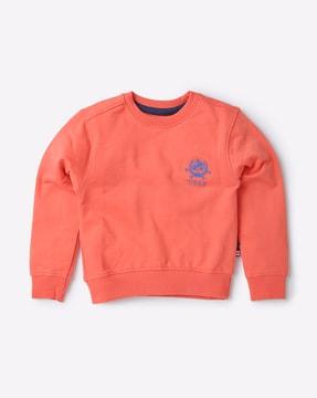 Cotton Sweatshirt with Logo Embroidery