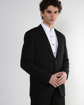 Single-Breasted Blazer with Flap Pockets