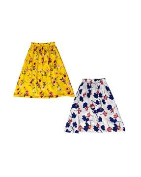 Pack of 2 Floral Print A-line Skirts