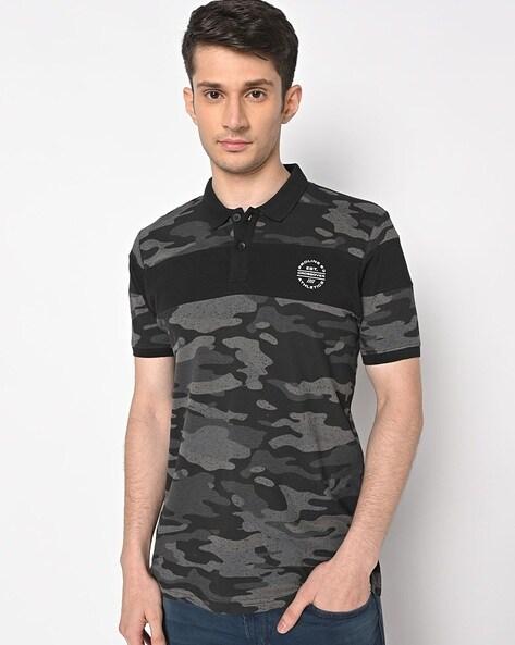 Camouflage Print Polo T-shirt