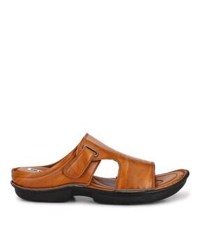 Open-Toe Slip-on Sandals with Perforations