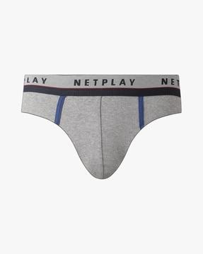 Heathered Briefs with Brand Woven Elasticated Waist