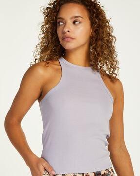 Ribbed Round-Neck Tank Top