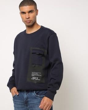 Typographic Print Slim Fit Sweatshirt