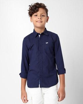 Lanzo Uno IN Cotton Shirt with Patch Patch