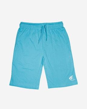 Solid Shorts with Elasticated Waist 