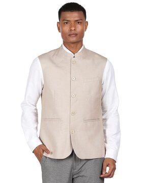 Nehru Jacket with Mandarin Collar