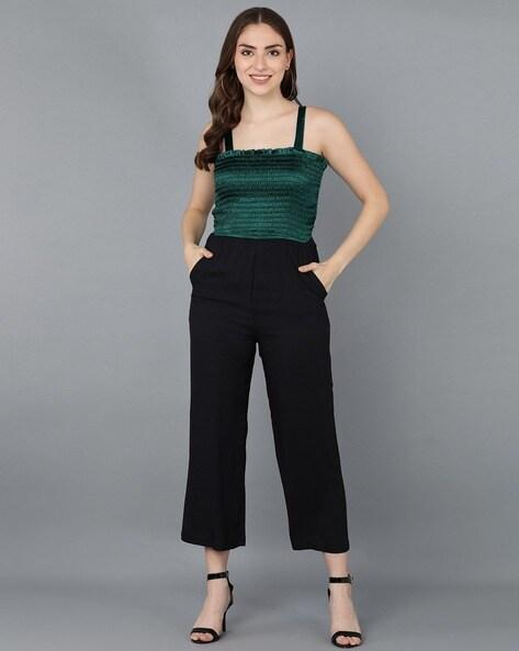 Smocked Jumpsuit with Insert Pockets