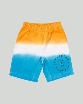 Ombre-dyed Flat-Front Shorts