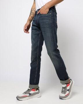 Mid-Wash Slim Fit Jeans