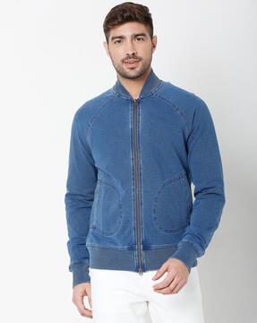 Zip-Front Bomber Jacket with Insert Pockets