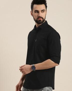 Cotton Shirt with Patch Pocket
