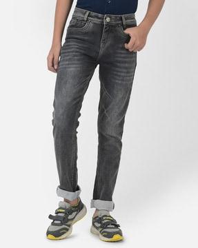 Solid Mid-Rise Jeans