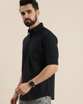 Cotton Shirt with Patch Pocket