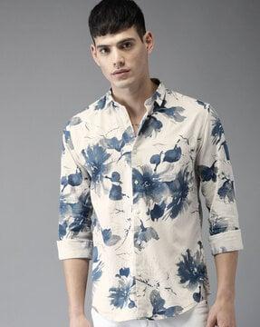 floral-print-slim-fit-shirt