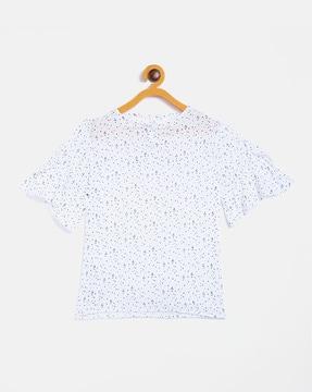 Printed Round-Neck Top