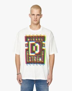 Brand Print Cotton Crew-Neck T-shirt