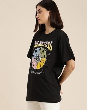 Graphic Print Crew-Neck Oversized T-shirt