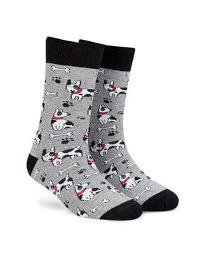 Printed Mid-Calf Length Socks