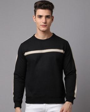 Striped Round-Neck Sweatshirt