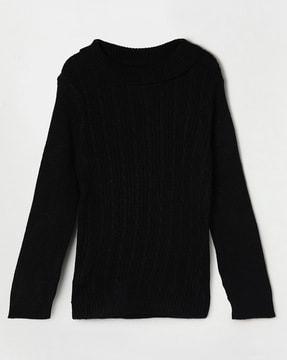 striped-sweater-with-slip-on-closure