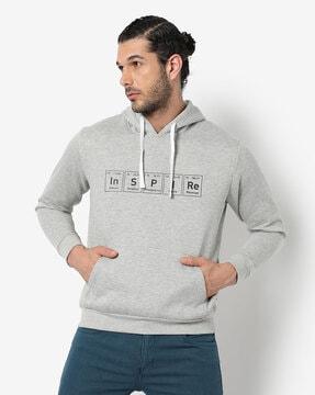 Typographic Full Length Hooded Sweatshirt