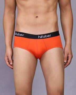 Solid Brief wiith Elasticated Waist