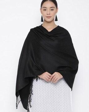 Textured Stole with Tassels