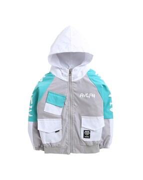 Colourblock Jacket with Patch Pockets