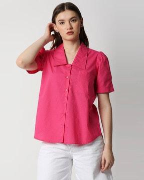 Short-Sleeve Shirt with Patch Pocket