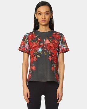 Floral Print Crew-Neck T-shirt