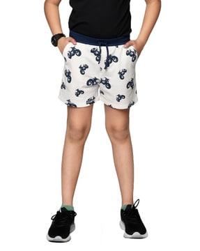 Graphic Printed Flat Front Shorts