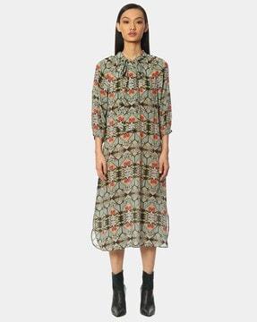 printed-a-line-dress-with-neck-tie-up