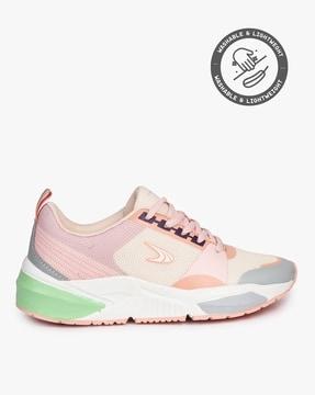 Colourblock Lace-Up Running Shoes