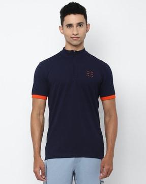 mock-collared-t-shirt-with-brand-print