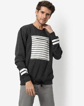 Striped Round-Neck  Sweatshirt