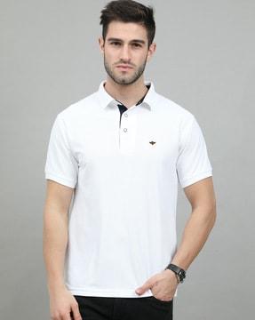 Polo T-shirt with Spread Collar