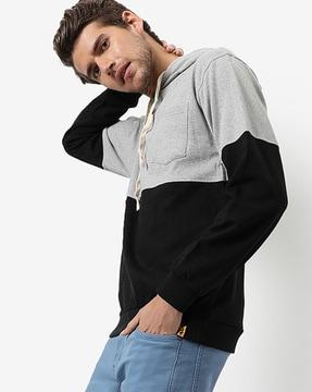 Colour-block Hooded Sweatshirt