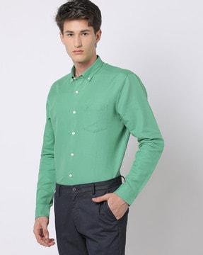Slim Fit Shirt with Button-Down Collar