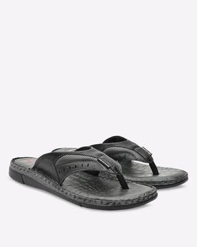 Thong-Strap Leather Sandals