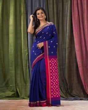 cotton-blend-jamdani-saree-with-blouse-piece
