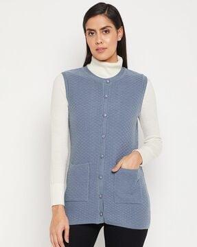 Textured Cardigan with Patch Pockets