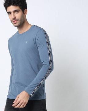 Crew-Neck T-Shirt with Contrast Taping