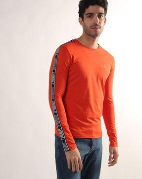 Crew-Neck T-Shirt with Contrast Taping