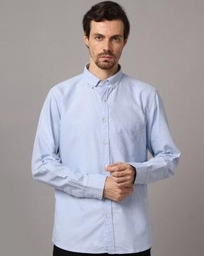 Full-Sleeve Shirt with Spread Collar