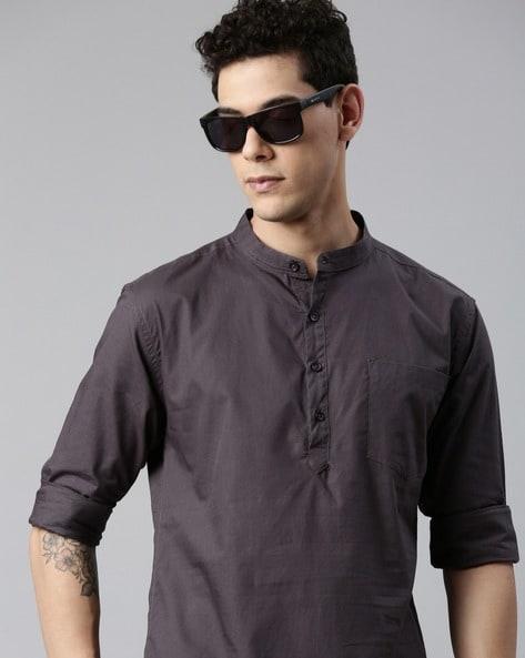 Full-Sleeve Shirt Kurta with Patch Pocket