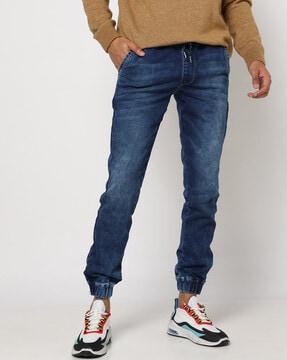 Acid Wash Slim Fit Jogger Jeans