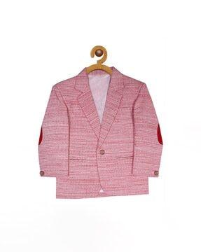 Woven Blazer with Notched Lapel
