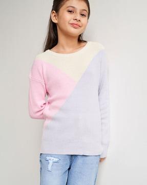 colourblock-round-neck-pullover
