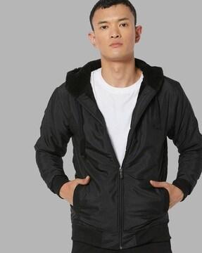 Hooded Jacket with Welt Pockets